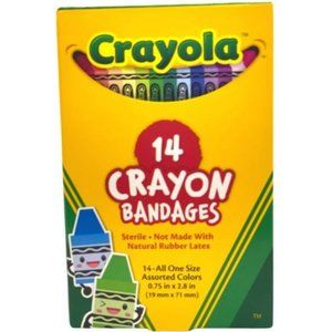 3 Boxes Crayola Crayon Bandages Sterile Asst Colors One Size Kids 14 Count Each
